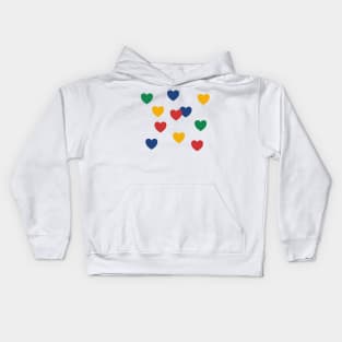 Rainbow hearts abstract, bight and cheerful multi colored hearts Kids Hoodie